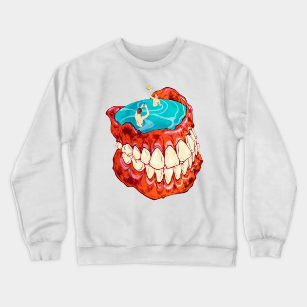 Denture Pool Crewneck Sweatshirt by anneeschwank